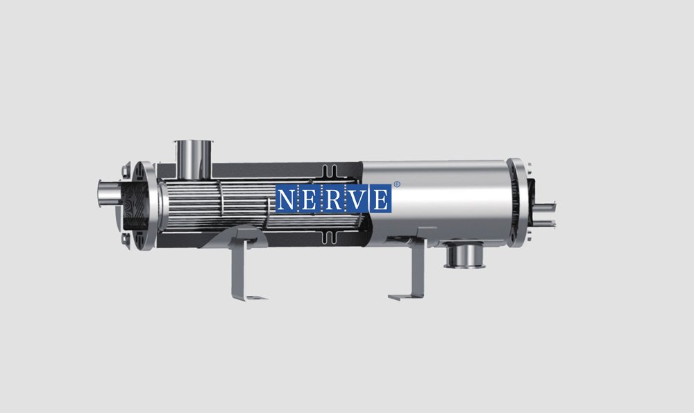 Sterile-grade double-tube sheet heat exchanger