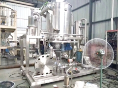 Ultra-fine and ultra-micro jet mill specially designed for easily sticky materials such as cosmetics and pigments.